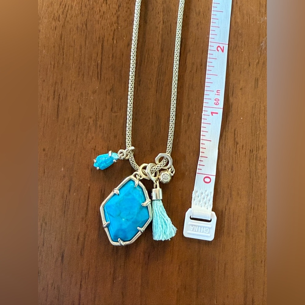Kendra Scott Hailey Necklace with Turquoise Charms - Picture 1 of 10